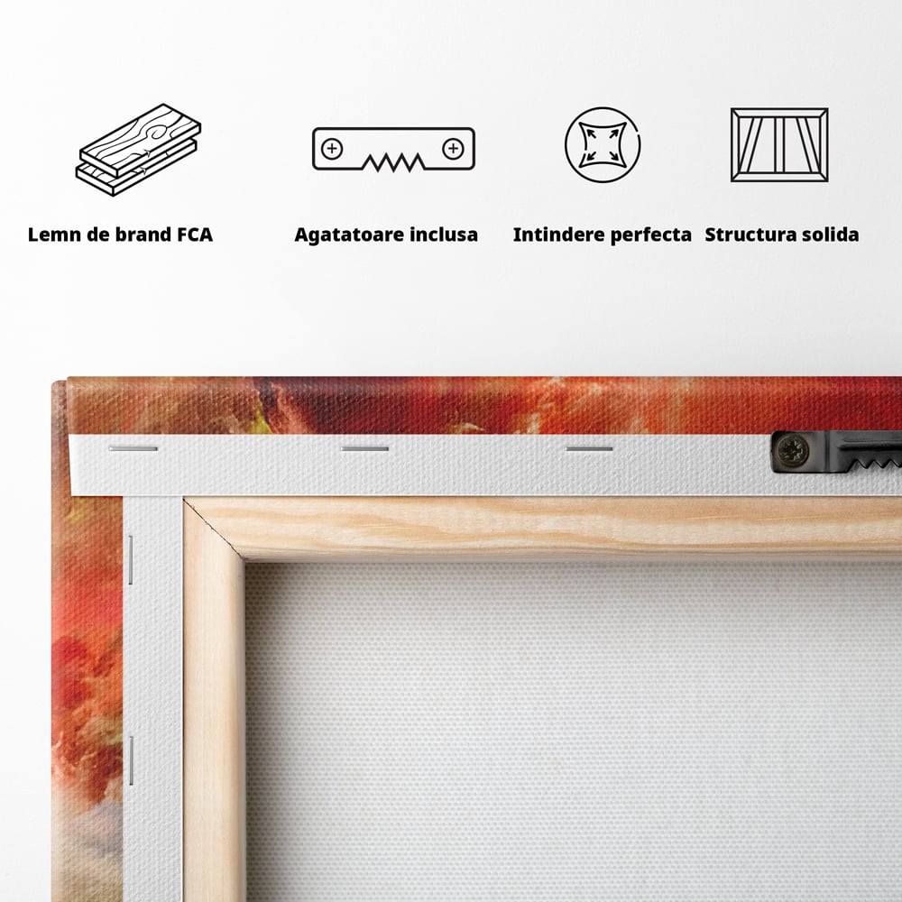 Tablou Canvas Premium LuxCanva® A1194, Abstract Red , Colorat, Rosu, Living, Culori Vibrante