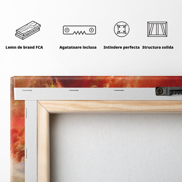 Tablou Canvas Premium LuxCanva® A1194, Abstract Red , Colorat, Rosu, Living, Culori Vibrante