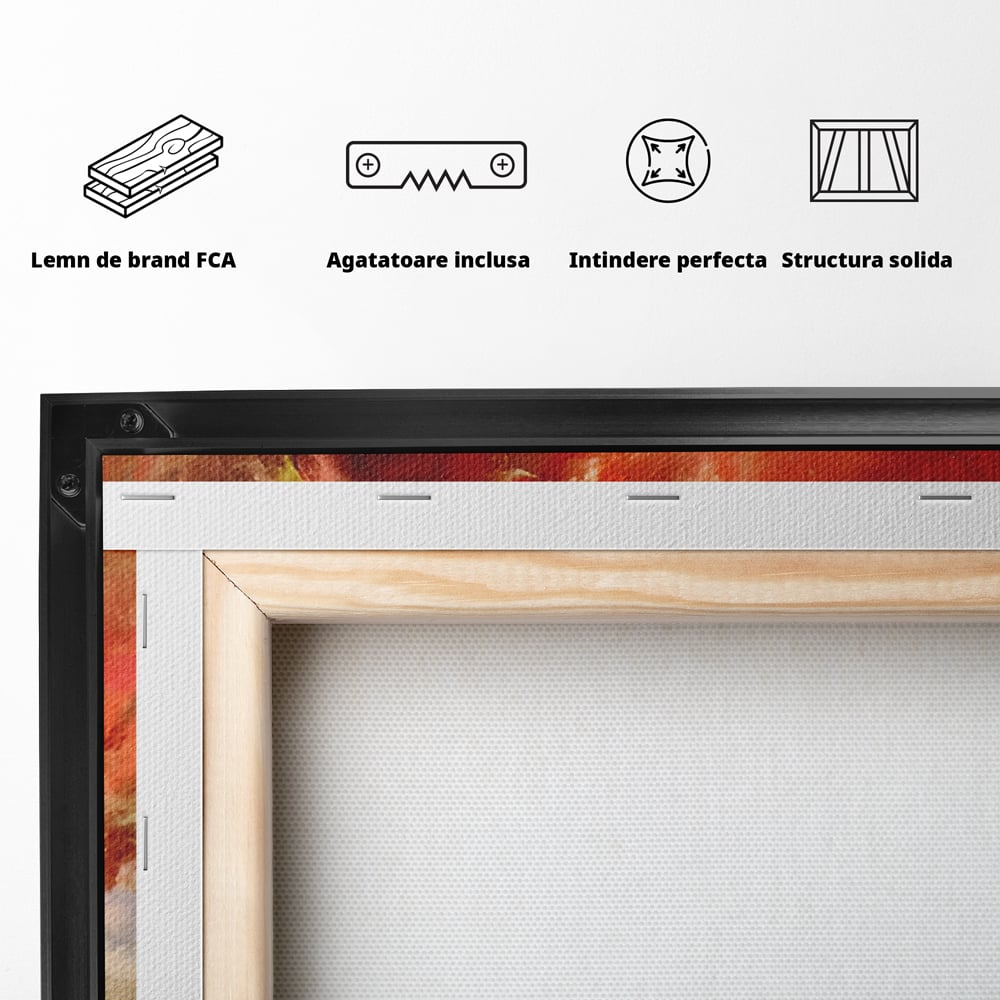 Tablou Canvas Premium LuxCanva® A1194, Abstract Red , Colorat, Rosu, Living, Culori Vibrante