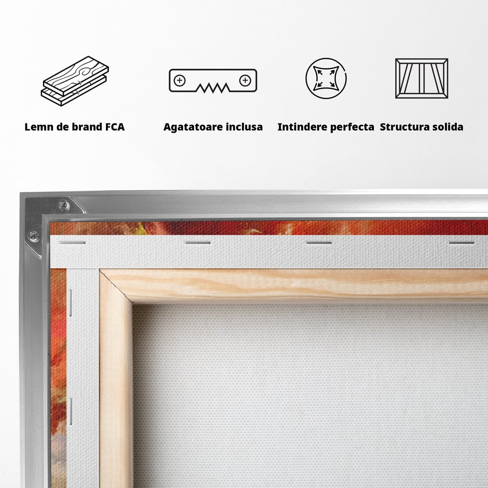 Tablou Canvas Premium LuxCanva® A1194, Abstract Red , Colorat, Rosu, Living, Culori Vibrante