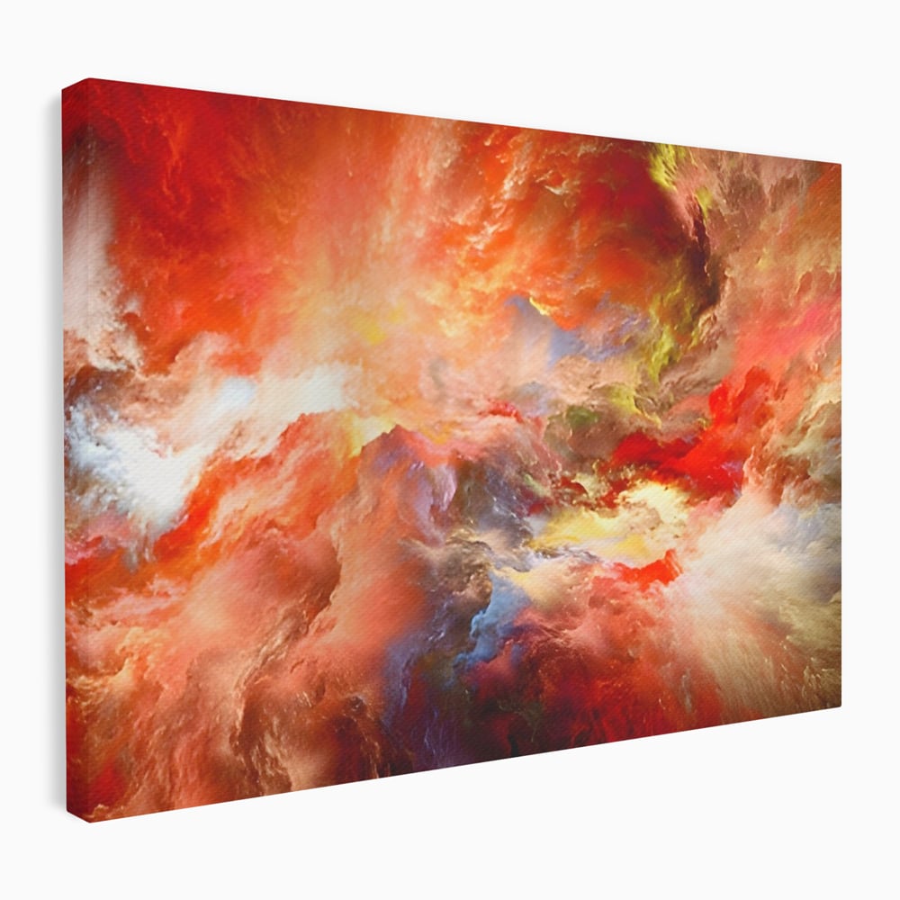 Tablou Canvas Premium LuxCanva® A1194, Abstract Red , Colorat, Rosu, Living, Culori Vibrante