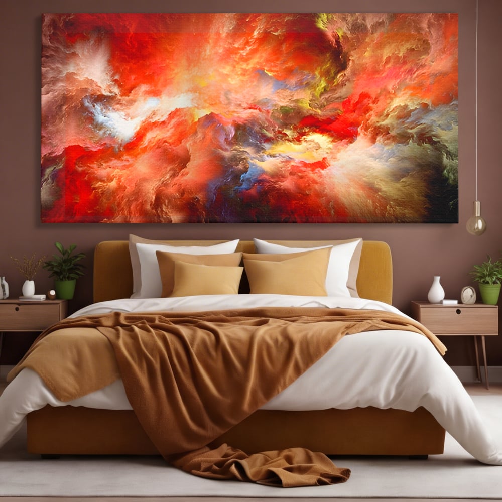 Tablou Canvas Premium LuxCanva® A1194, Abstract Red , Colorat, Rosu, Living, Culori Vibrante