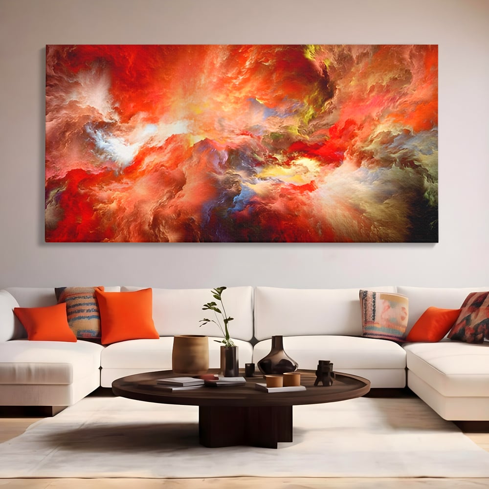 Tablou Canvas Premium LuxCanva® A1194, Abstract Red , Colorat, Rosu, Living, Culori Vibrante