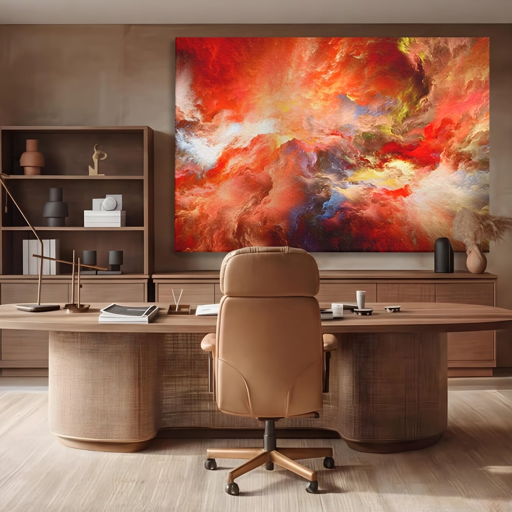 Tablou Canvas Premium LuxCanva® A1194, Abstract Red , Colorat, Rosu, Living, Culori Vibrante