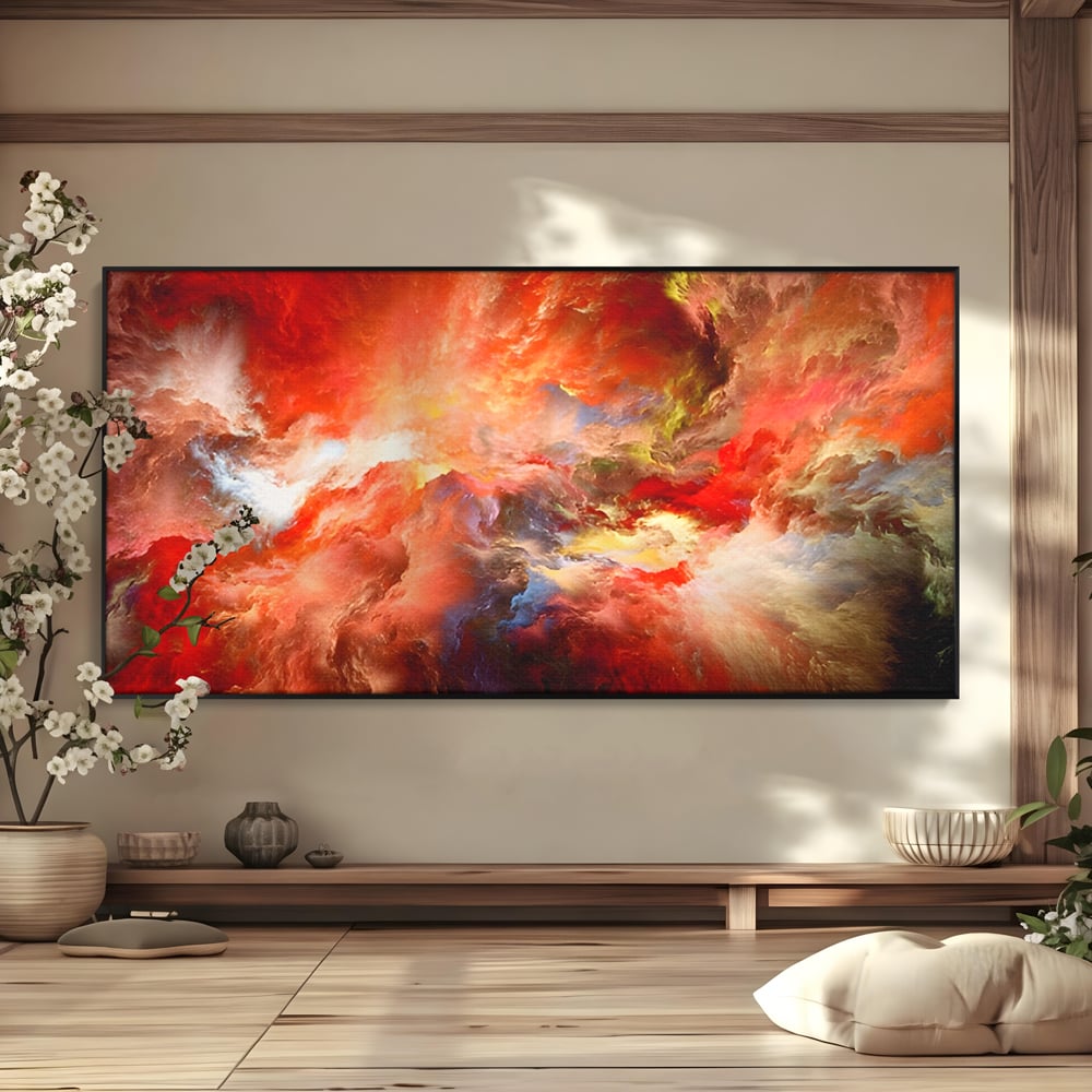Tablou Canvas Premium LuxCanva® A1194, Abstract Red , Colorat, Rosu, Living, Culori Vibrante