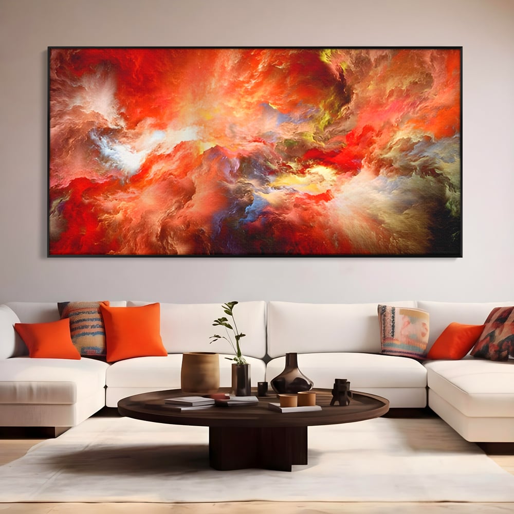 Tablou Canvas Premium LuxCanva® A1194, Abstract Red , Colorat, Rosu, Living, Culori Vibrante