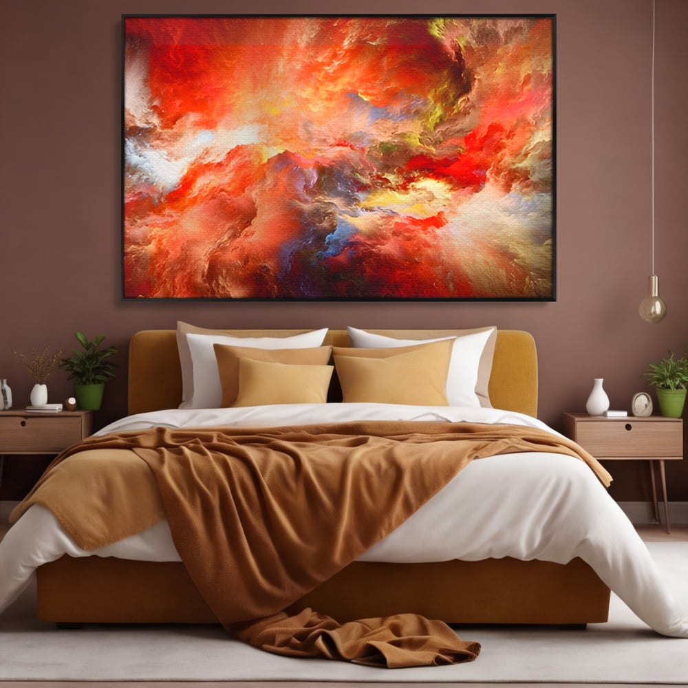 Tablou Canvas Premium LuxCanva® A1194, Abstract Red , Colorat, Rosu, Living, Culori Vibrante