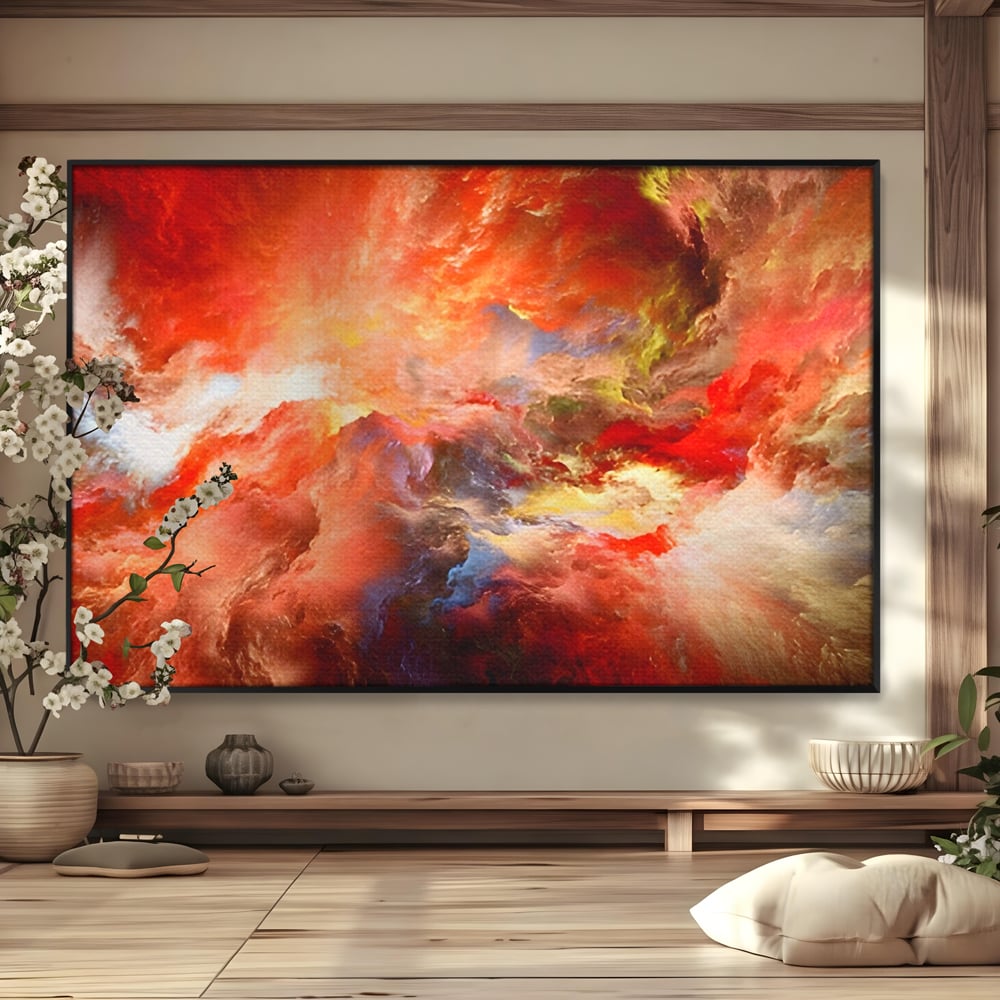 Tablou Canvas Premium LuxCanva® A1194, Abstract Red , Colorat, Rosu, Living, Culori Vibrante