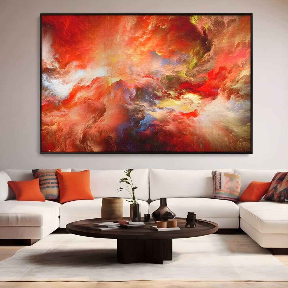 Tablou Canvas Premium LuxCanva® A1194, Abstract Red , Colorat, Rosu, Living, Culori Vibrante
