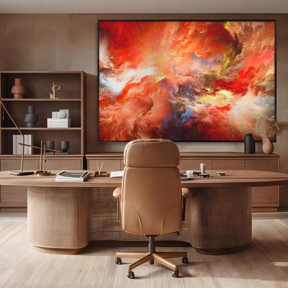 Tablou Canvas Premium LuxCanva® A1194, Abstract Red , Colorat, Rosu, Living, Culori Vibrante