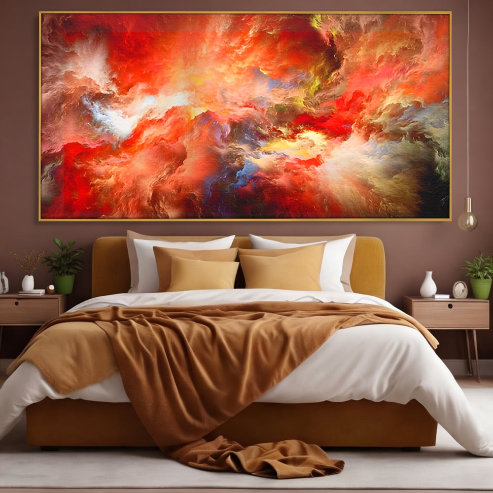 Tablou Canvas Premium LuxCanva® A1194, Abstract Red , Colorat, Rosu, Living, Culori Vibrante