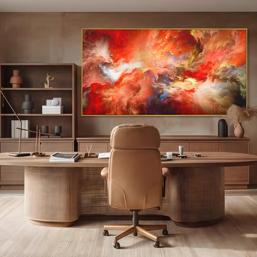 Tablou Canvas Premium LuxCanva® A1194, Abstract Red , Colorat, Rosu, Living, Culori Vibrante