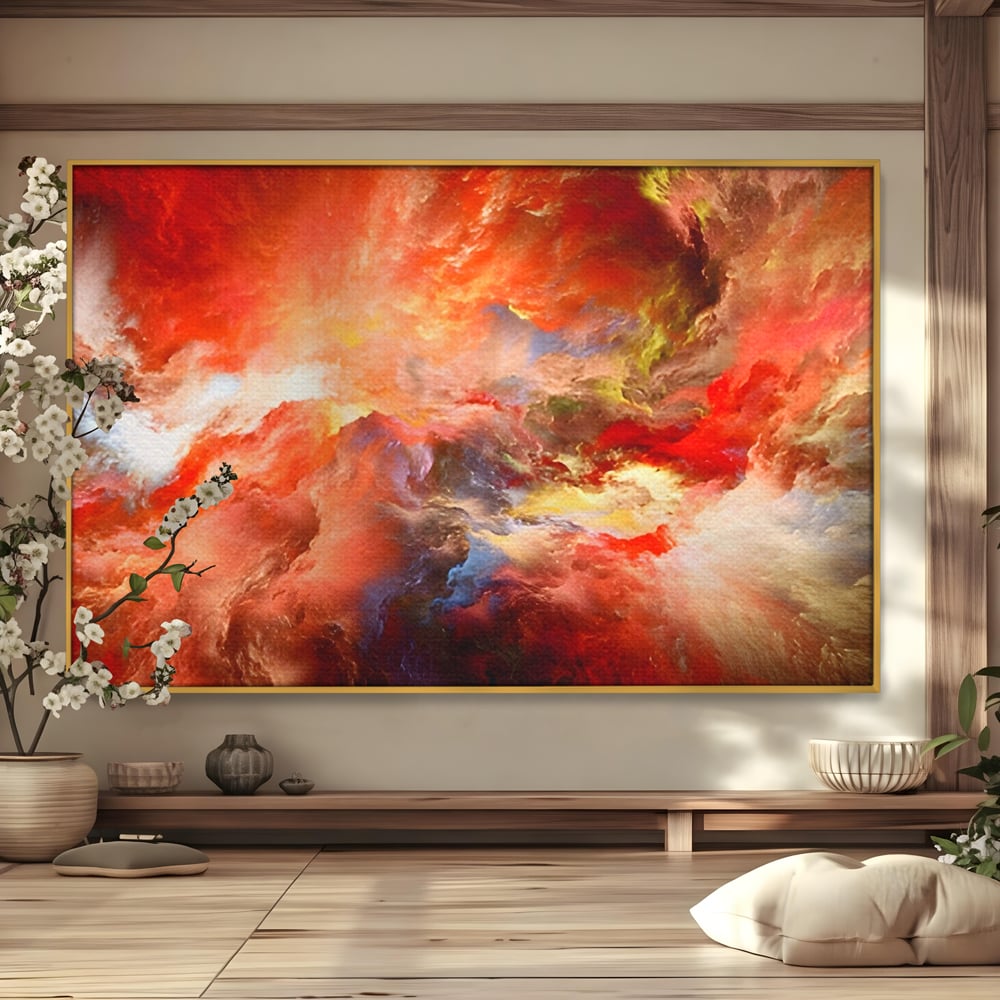 Tablou Canvas Premium LuxCanva® A1194, Abstract Red , Colorat, Rosu, Living, Culori Vibrante