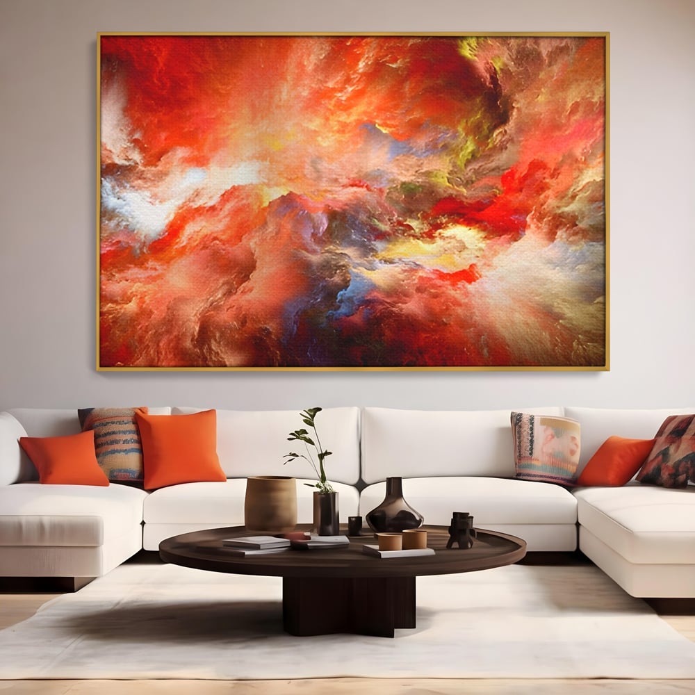 Tablou Canvas Premium LuxCanva® A1194, Abstract Red , Colorat, Rosu, Living, Culori Vibrante