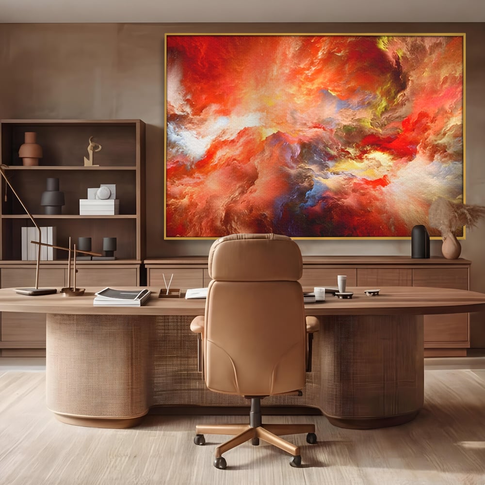Tablou Canvas Premium LuxCanva® A1194, Abstract Red , Colorat, Rosu, Living, Culori Vibrante