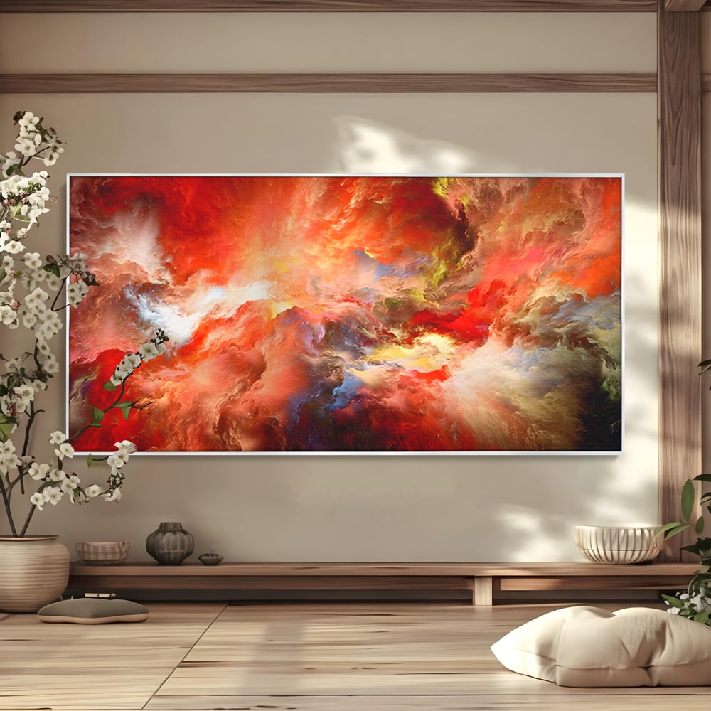 Tablou Canvas Premium LuxCanva® A1194, Abstract Red , Colorat, Rosu, Living, Culori Vibrante
