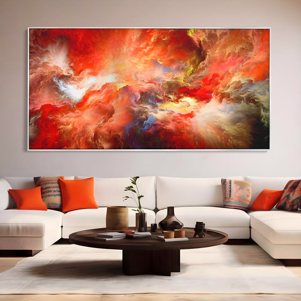 Tablou Canvas Premium LuxCanva® A1194, Abstract Red , Colorat, Rosu, Living, Culori Vibrante