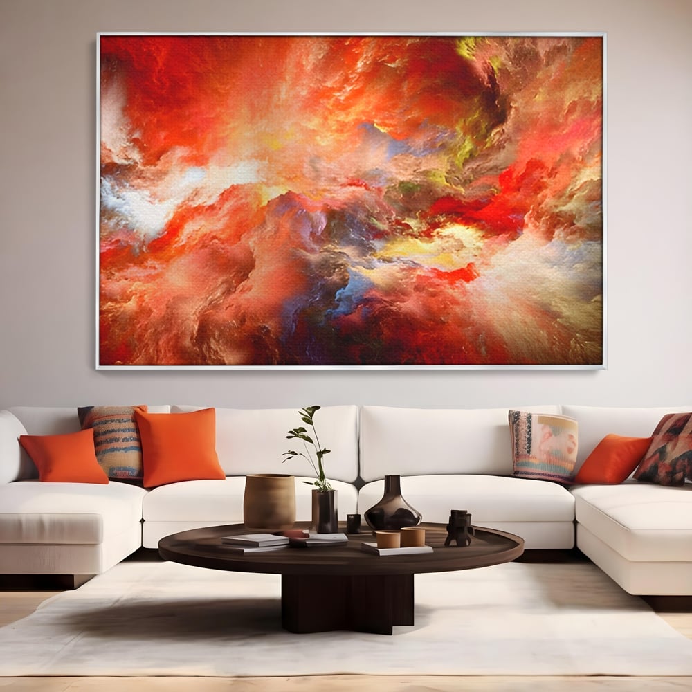 Tablou Canvas Premium LuxCanva® A1194, Abstract Red , Colorat, Rosu, Living, Culori Vibrante