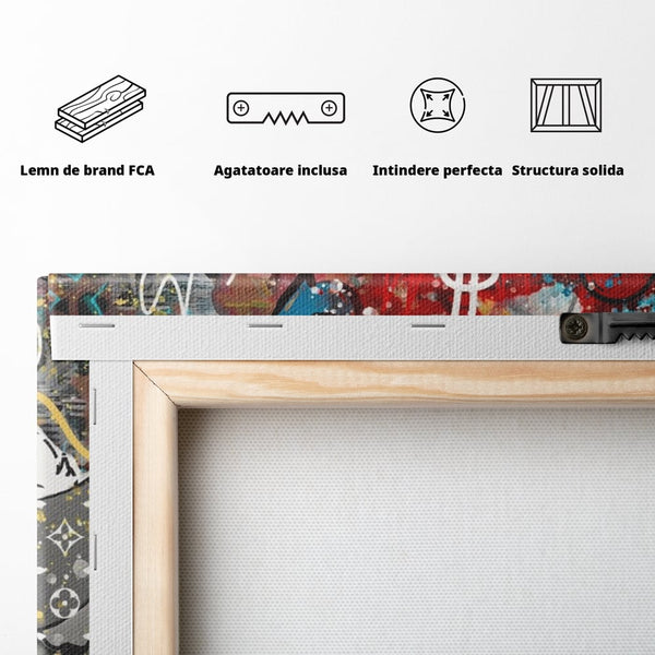 Tablou Canvas Premium, LuxCanva® A1195, Stay Scrooge McDuck, Birou, Motivational, Cash, Desene Animate, Living, Culori Vibrante
