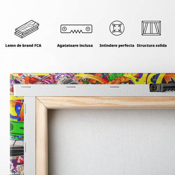 Tablou Canvas Premium LuxCanva® A1196, You Want To Win , Bitcoin, Cash, Animatie, Living, Culori Vibrante