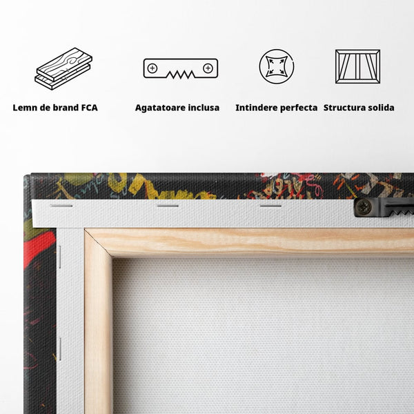 Tablou Canvas Premium LuxCanva® A1197, Chill Down , Relaxare, Maimuta, Casti, Living, Culori Vibrante