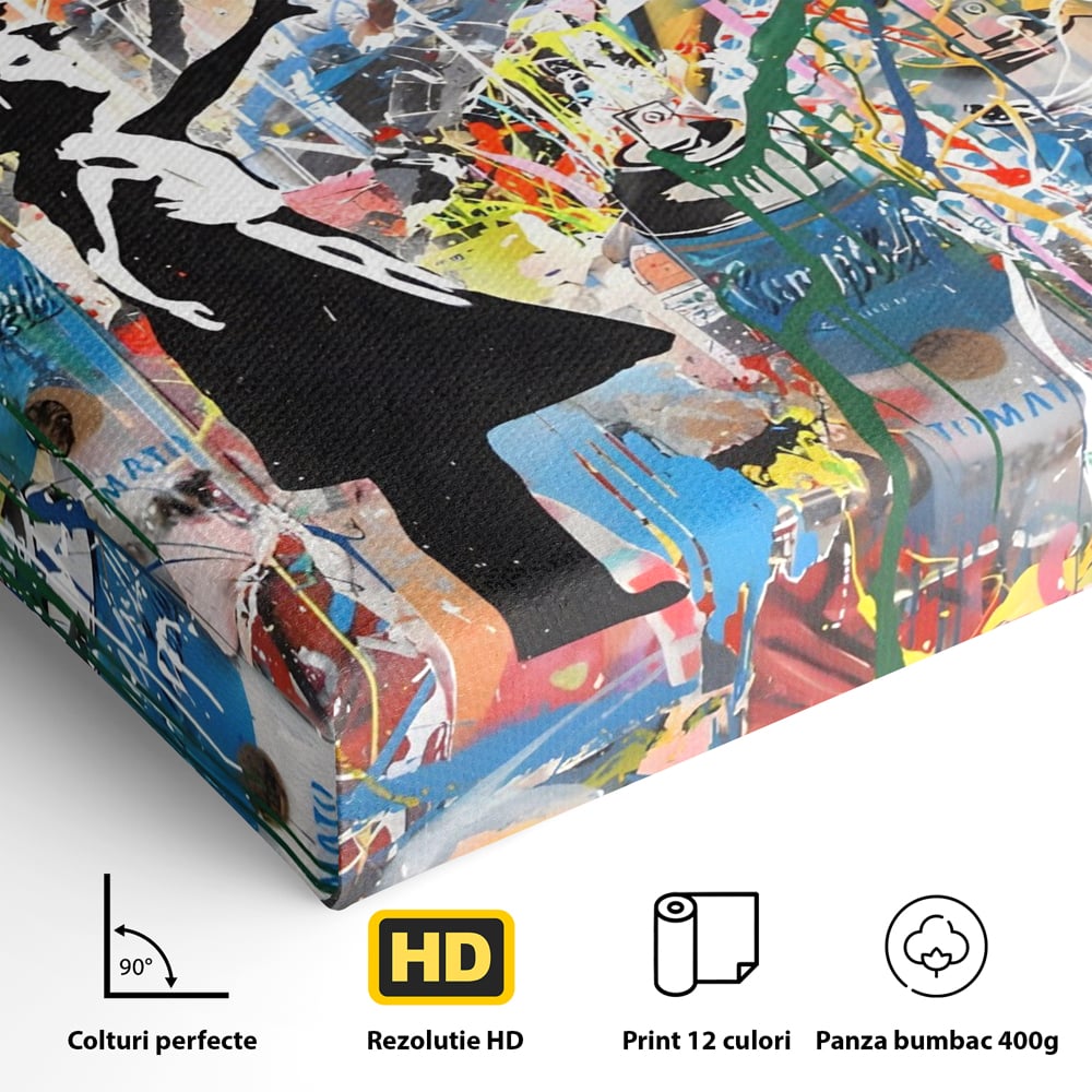 Tablou Canvas Premium LuxCanva® A1201, Happy Child , Decorativ, Dormitor, Multicolor, Inima, Camera Copil, Culori Vibrante