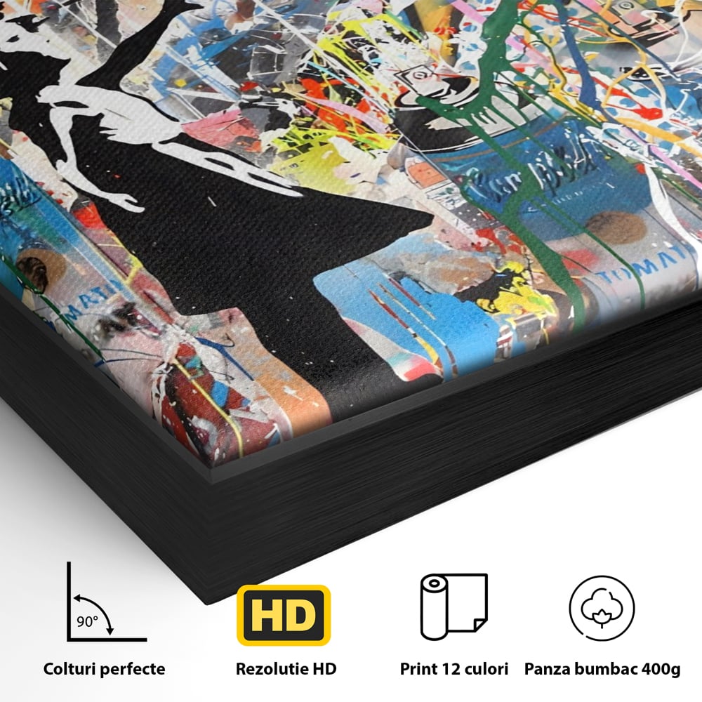 Tablou Canvas Premium LuxCanva® A1201, Happy Child , Decorativ, Dormitor, Multicolor, Inima, Camera Copil, Culori Vibrante