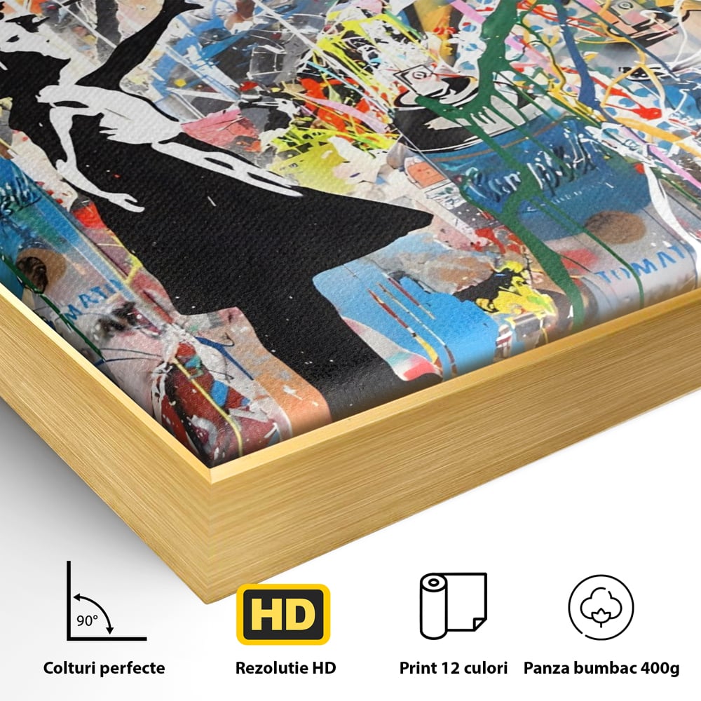 Tablou Canvas Premium LuxCanva® A1201, Happy Child , Decorativ, Dormitor, Multicolor, Inima, Camera Copil, Culori Vibrante