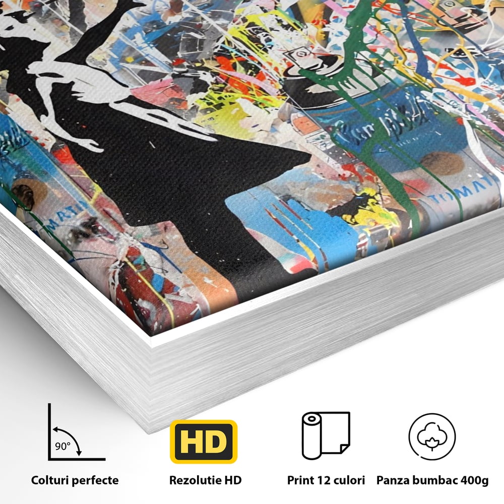 Tablou Canvas Premium LuxCanva® A1201, Happy Child , Decorativ, Dormitor, Multicolor, Inima, Camera Copil, Culori Vibrante