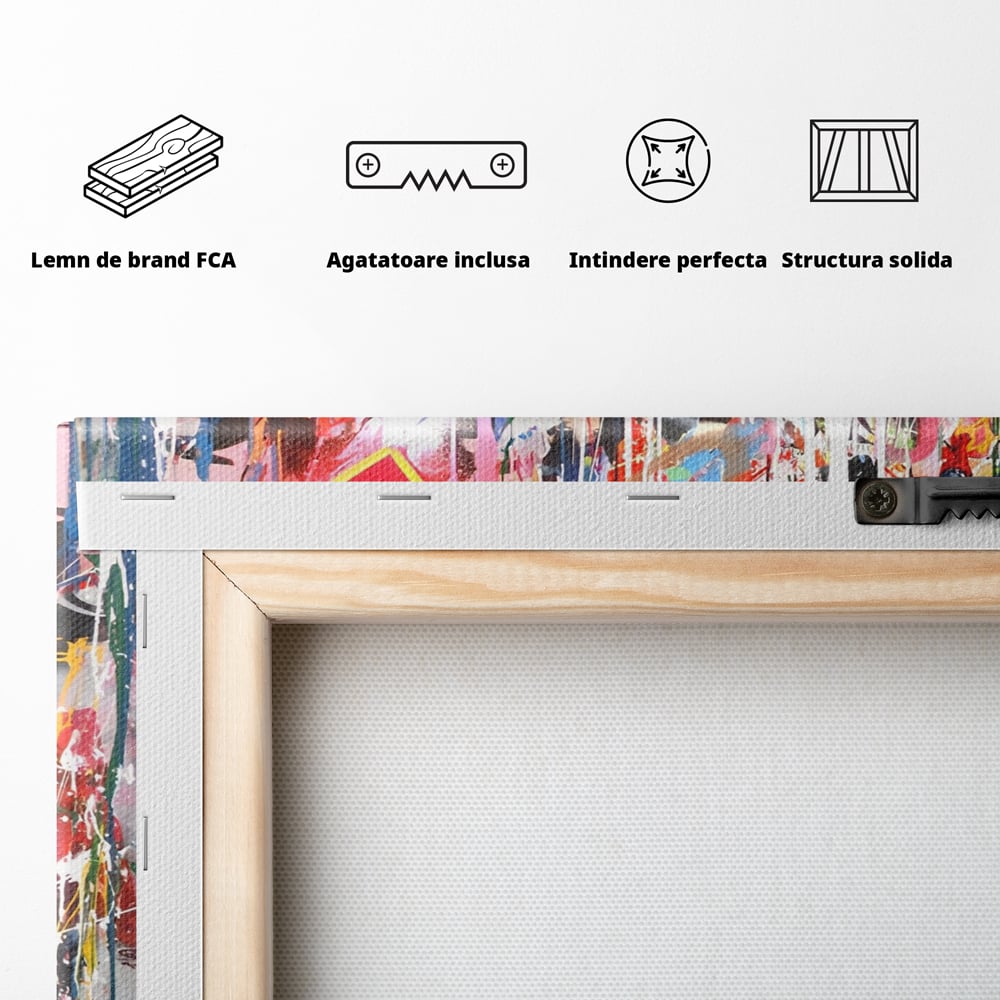 Tablou Canvas Premium LuxCanva® A1201, Happy Child , Decorativ, Dormitor, Multicolor, Inima, Camera Copil, Culori Vibrante