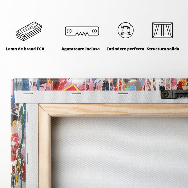 Tablou Canvas Premium LuxCanva® A1201, Happy Child , Decorativ, Dormitor, Multicolor, Inima, Camera Copil, Culori Vibrante