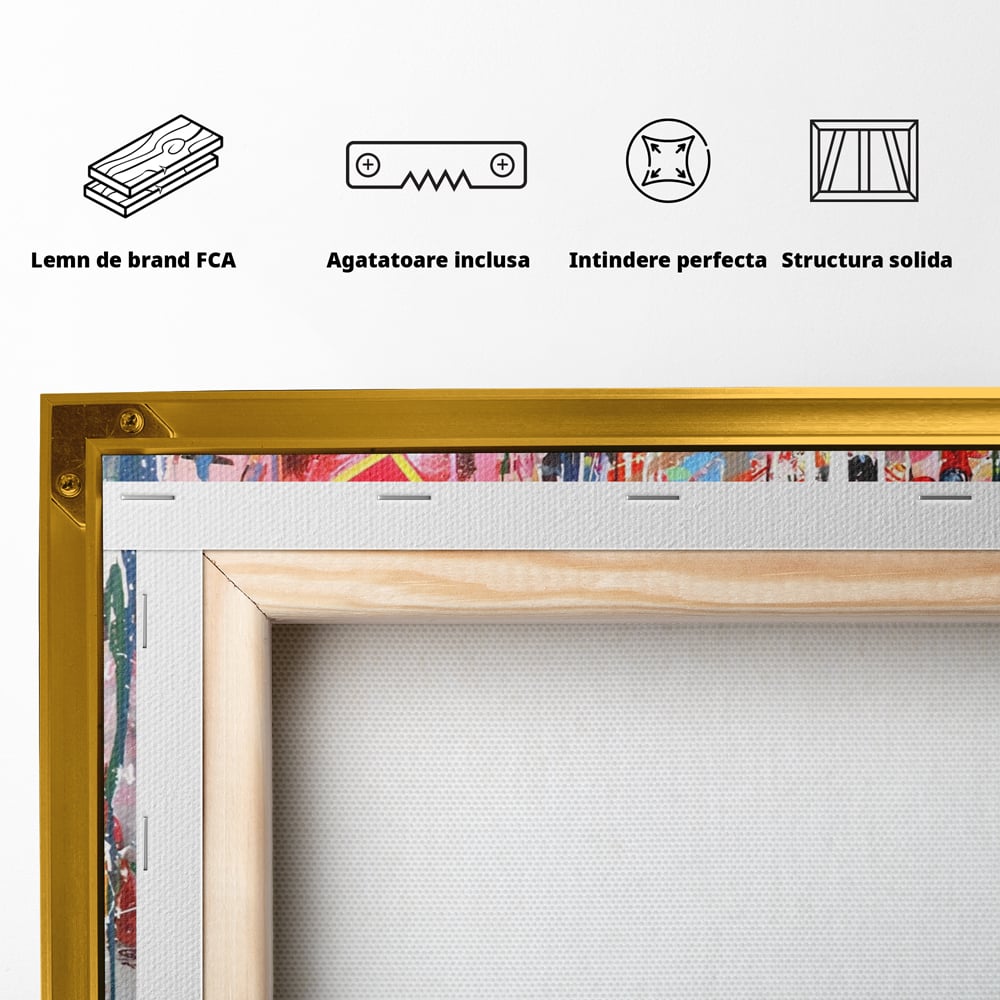 Tablou Canvas Premium LuxCanva® A1201, Happy Child , Decorativ, Dormitor, Multicolor, Inima, Camera Copil, Culori Vibrante
