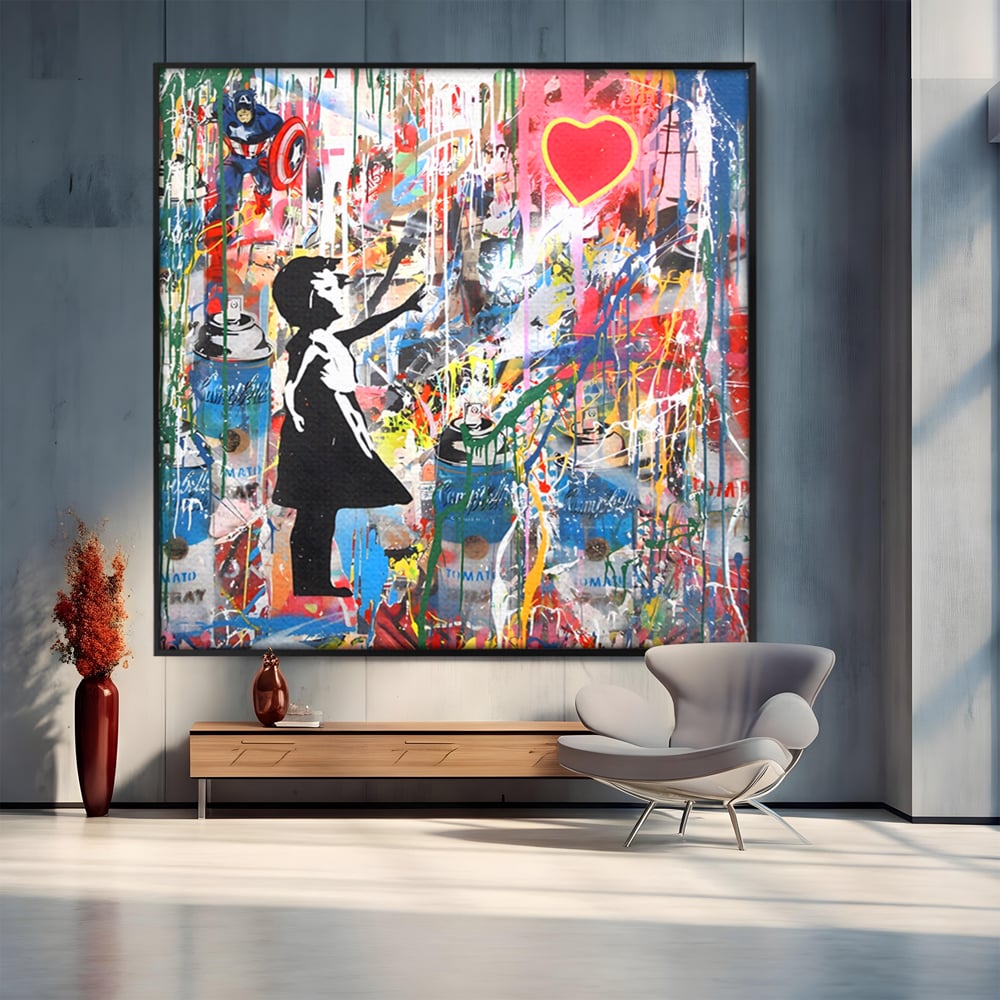 Tablou Canvas Premium LuxCanva® A1201, Happy Child , Decorativ, Dormitor, Multicolor, Inima, Camera Copil, Culori Vibrante