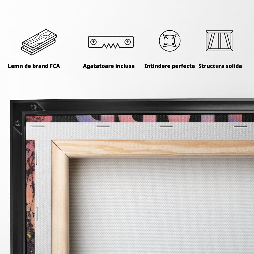 Tablou Canvas Premium LuxCanva® A1202, Work Hard , Decorativ, Birou, Vis, Motivational, Living, Culori Vibrante