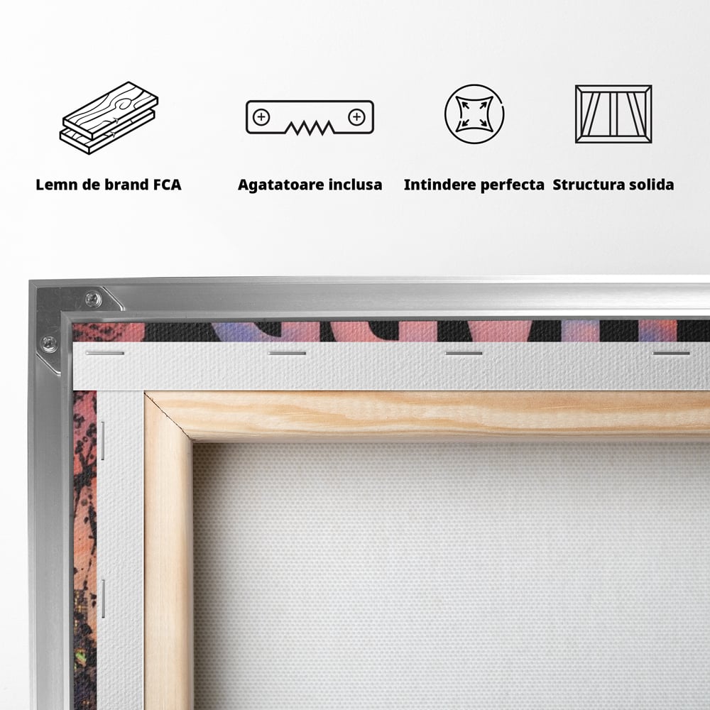 Tablou Canvas Premium LuxCanva® A1202, Work Hard , Decorativ, Birou, Vis, Motivational, Living, Culori Vibrante