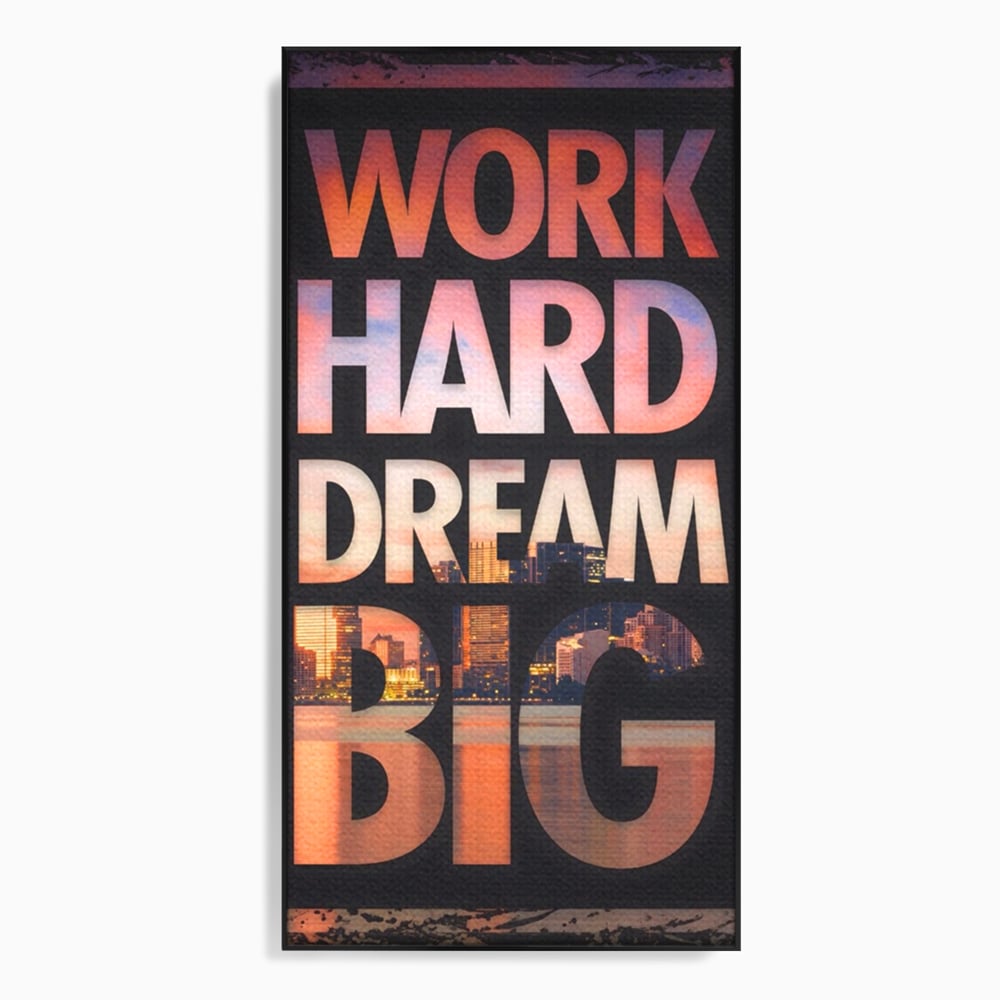 Tablou Canvas Premium LuxCanva® A1202, Work Hard , Decorativ, Birou, Vis, Motivational, Living, Culori Vibrante