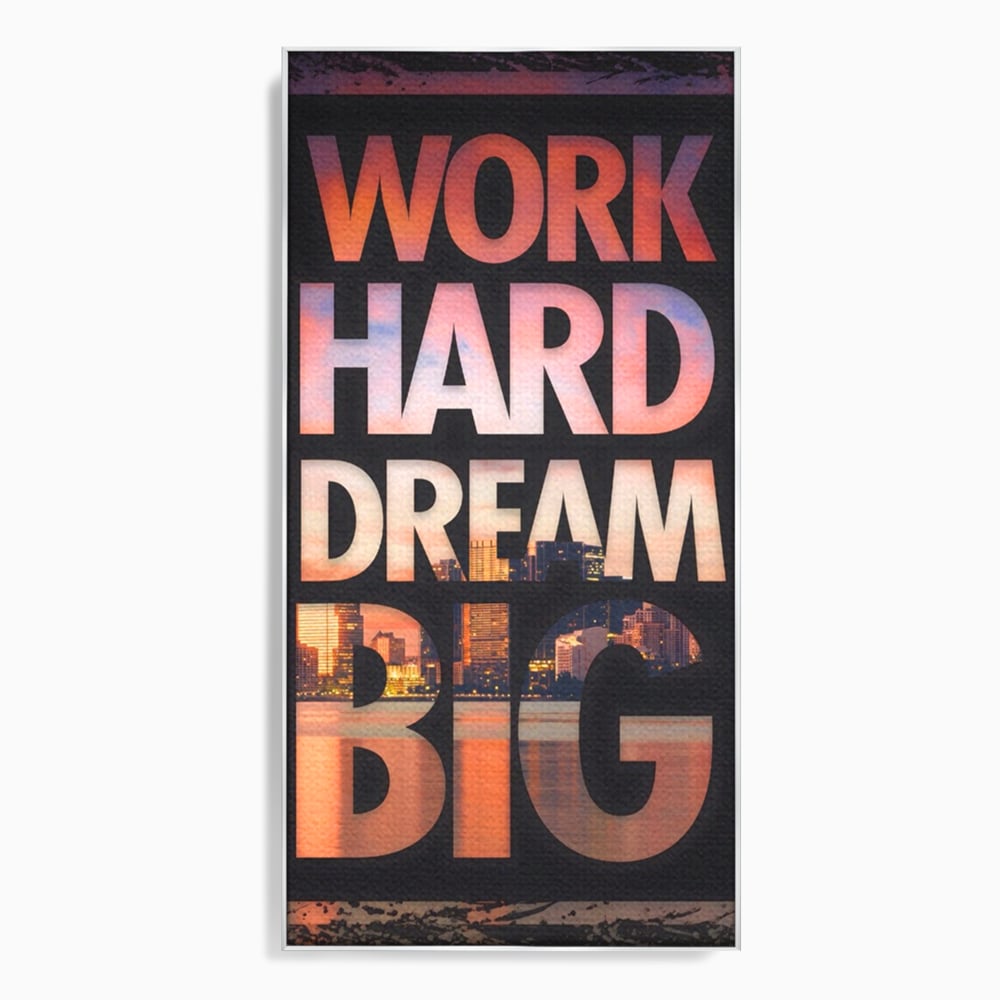 Tablou Canvas Premium LuxCanva® A1202, Work Hard , Decorativ, Birou, Vis, Motivational, Living, Culori Vibrante
