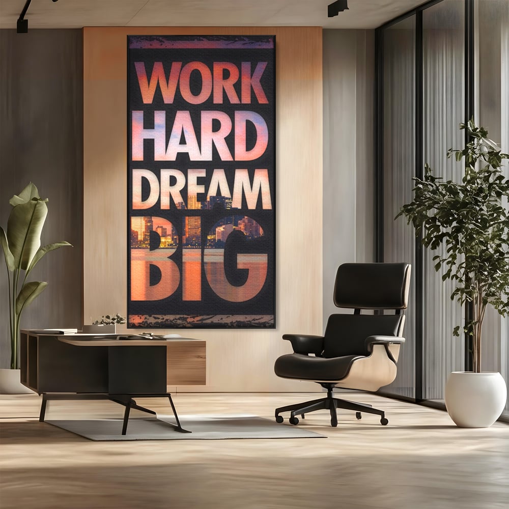 Tablou Canvas Premium LuxCanva® A1202, Work Hard , Decorativ, Birou, Vis, Motivational, Living, Culori Vibrante