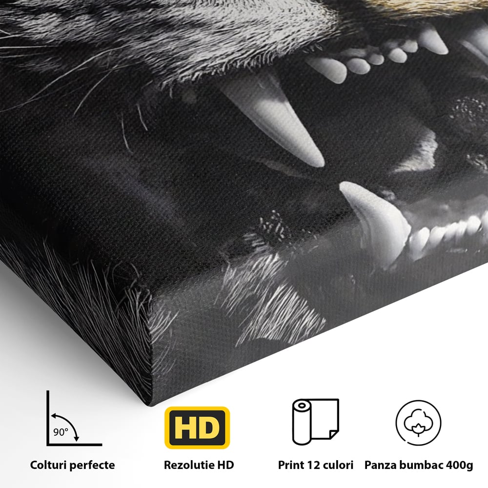 Tablou Canvas Premium LuxCanva® A1204, Let Succes Make The Noise , Decorativ, Birou, Leu, Motivational, Regele junglei, Living, Culori Vibrante