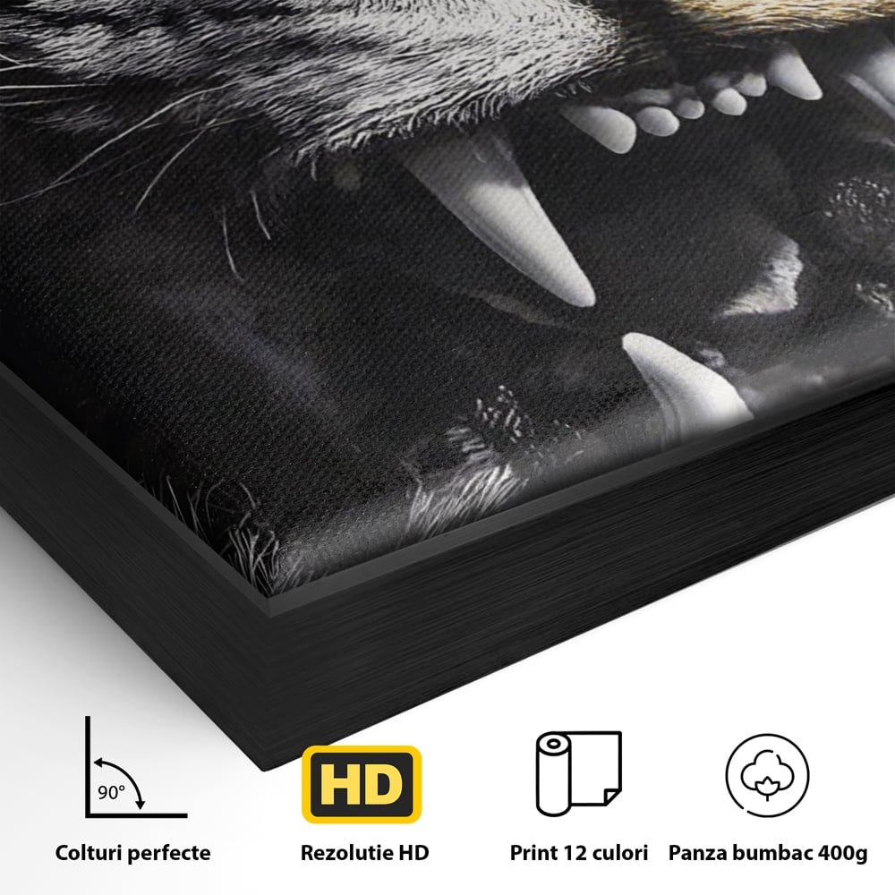 Tablou Canvas Premium LuxCanva® A1204, Let Succes Make The Noise , Decorativ, Birou, Leu, Motivational, Regele junglei, Living, Culori Vibrante