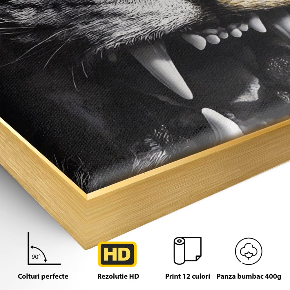 Tablou Canvas Premium LuxCanva® A1204, Let Succes Make The Noise , Decorativ, Birou, Leu, Motivational, Regele junglei, Living, Culori Vibrante