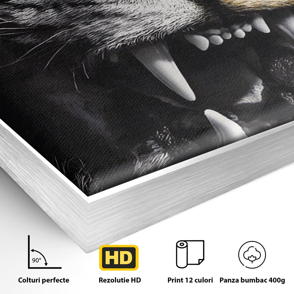 Tablou Canvas Premium LuxCanva® A1204, Let Succes Make The Noise , Decorativ, Birou, Leu, Motivational, Regele junglei, Living, Culori Vibrante