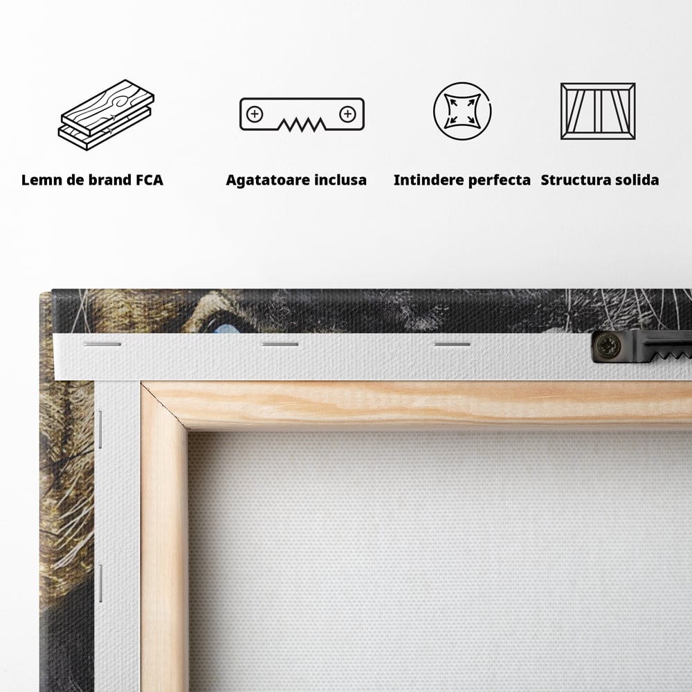 Tablou Canvas Premium LuxCanva® A1204, Let Succes Make The Noise , Decorativ, Birou, Leu, Motivational, Regele junglei, Living, Culori Vibrante