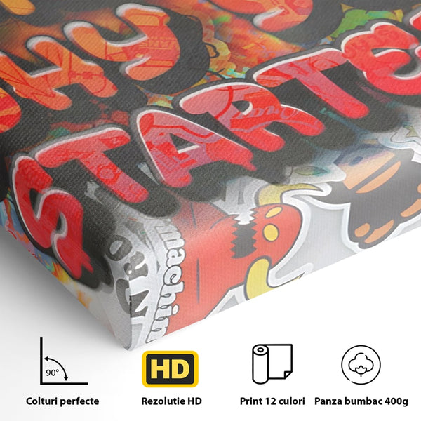 Tablou Canvas Premium LuxCanva® A1207, Remeber Why You Started? , Decorativ, Birou, Motivational, Graffiti, Colorat, Living, Culori Vibrante