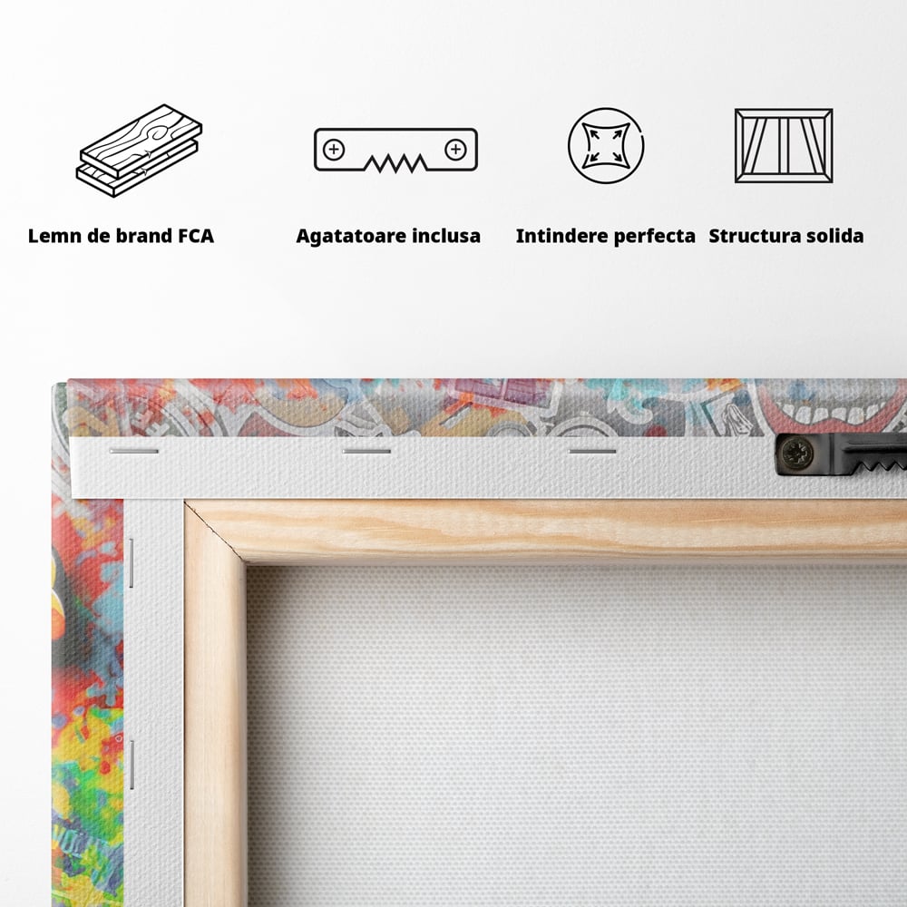 Tablou Canvas Premium LuxCanva® A1207, Remeber Why You Started? , Decorativ, Birou, Motivational, Graffiti, Colorat, Living, Culori Vibrante