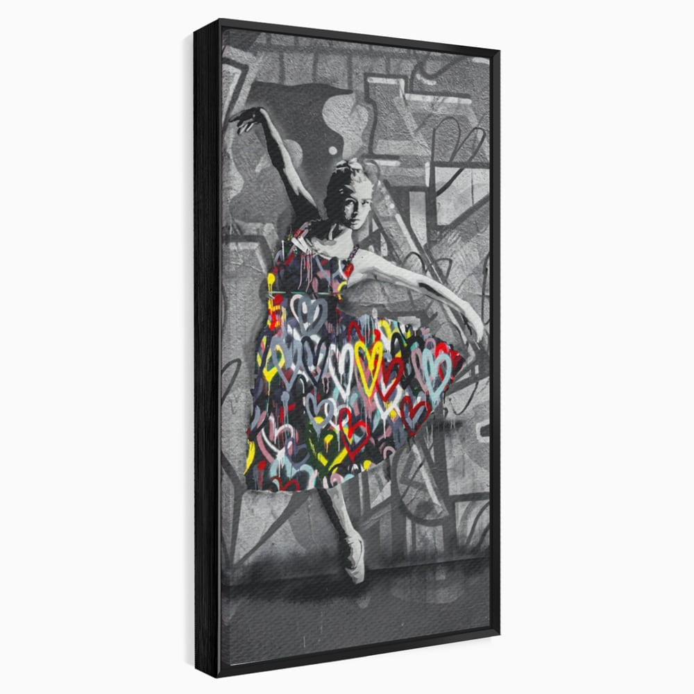 Tablou Canvas Premium LuxCanva® A1208, Colorful Ballerina , Decorativ, Dormitor, Balerina, Inimi Colorate, Dressing, Culori Vibrante