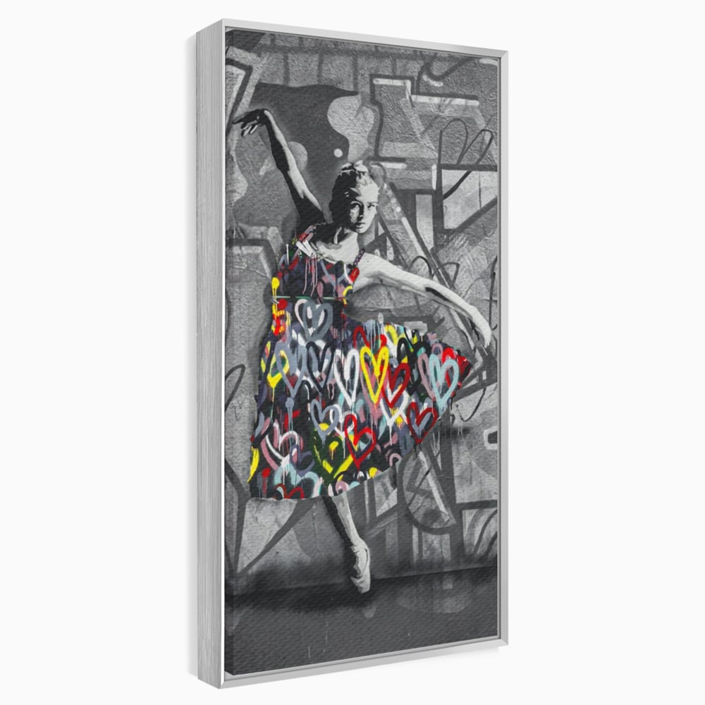 Tablou Canvas Premium LuxCanva® A1208, Colorful Ballerina , Decorativ, Dormitor, Balerina, Inimi Colorate, Dressing, Culori Vibrante