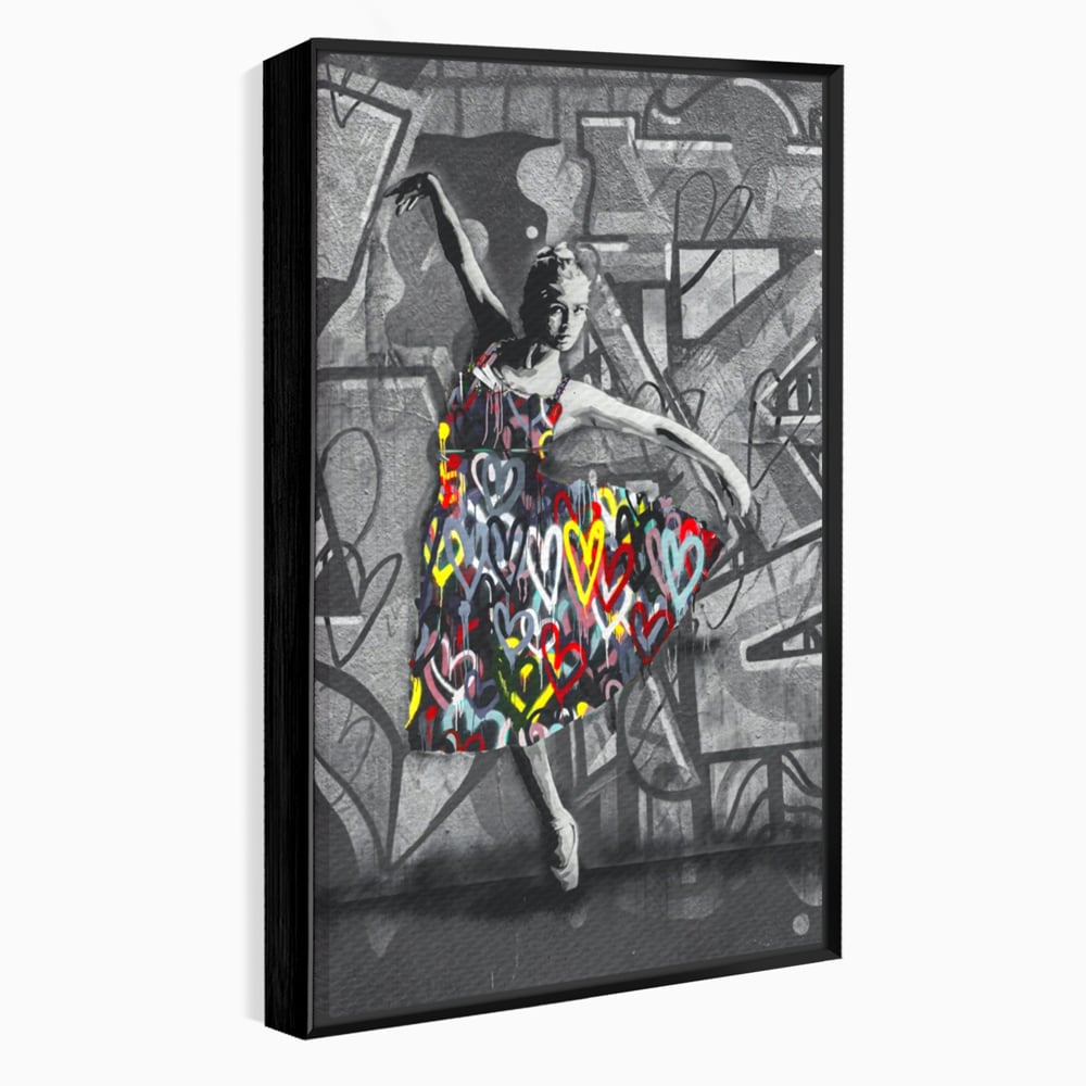 Tablou Canvas Premium LuxCanva® A1208, Colorful Ballerina , Decorativ, Dormitor, Balerina, Inimi Colorate, Dressing, Culori Vibrante