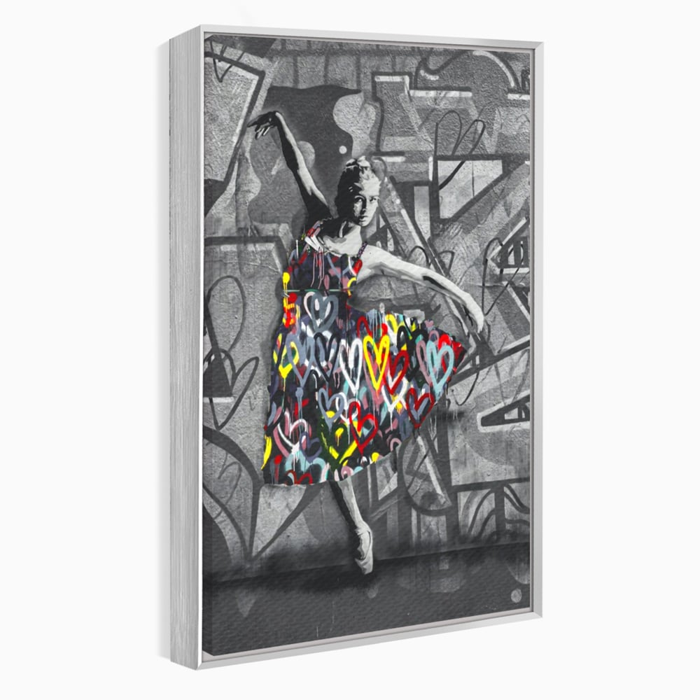 Tablou Canvas Premium LuxCanva® A1208, Colorful Ballerina , Decorativ, Dormitor, Balerina, Inimi Colorate, Dressing, Culori Vibrante