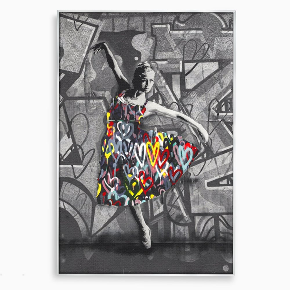Tablou Canvas Premium LuxCanva® A1208, Colorful Ballerina , Decorativ, Dormitor, Balerina, Inimi Colorate, Dressing, Culori Vibrante